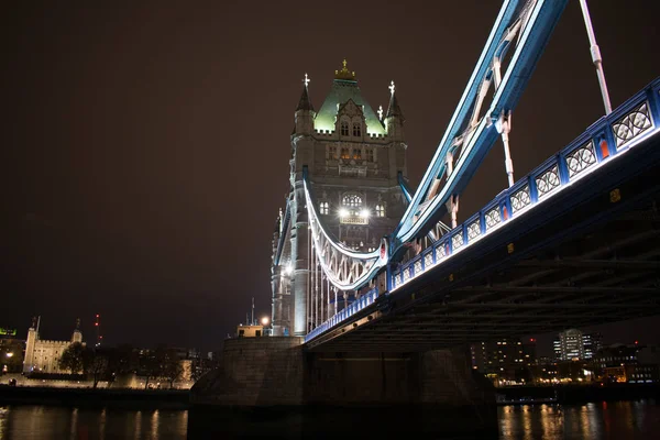 Tower Bridge Londýně Noci — Stock fotografie