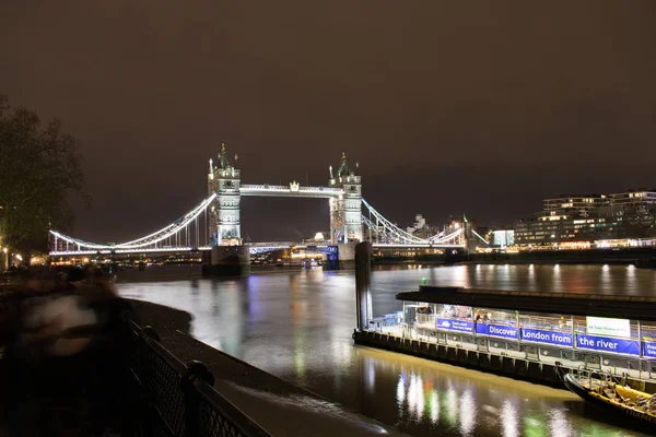 Tower Bridge Londýně Noci — Stock fotografie