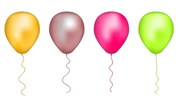Vector Kleurrijke Ballonnen Een Transparante Achtergrond Roze Groen Rood Violet — Stockvector