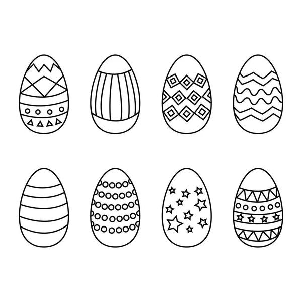 Ilustracja wektorowa: ikony czarny jajko z ornamentem Wielkanoc projekt na białym tle na białym tle. — Wektor stockowy