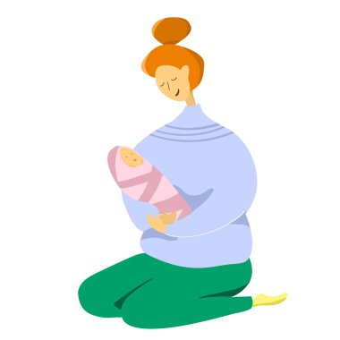 Mutlu annelik konsepti. Anne ile bir bebek içinde el.