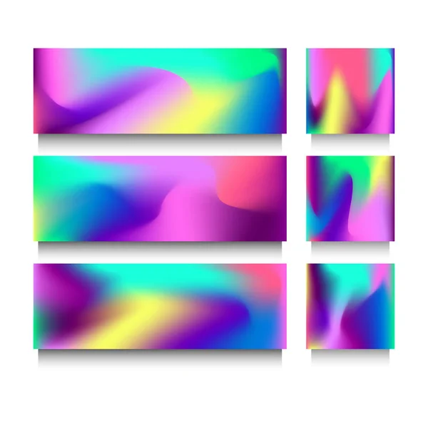 Zestaw wektorowych kolorowych banerów gradientowych — Wektor stockowy