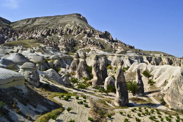 Una Vista Capadocia Erosionó Paisaje Tuffstone Volcánico — Foto de Stock