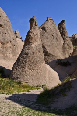 Bir görünümü Kapadokya'nın volkanik tuffstone manzara aşınmış