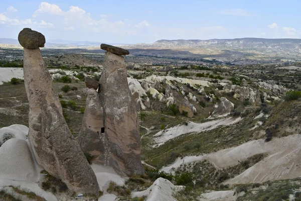 Ein Blick Auf Kappadokien Erodierte Landschaft Aus Vulkanischem Tuffstein Der — Stockfoto