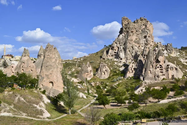 Bajkowe Kominy Üçhisar Cappadocia — Zdjęcie stockowe