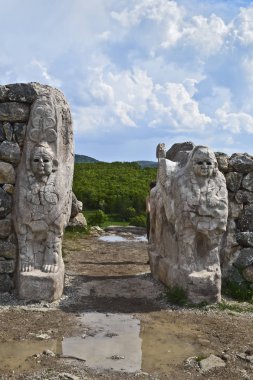 Sphinx Gate entrance of ancient Hattusa city, Turkey clipart