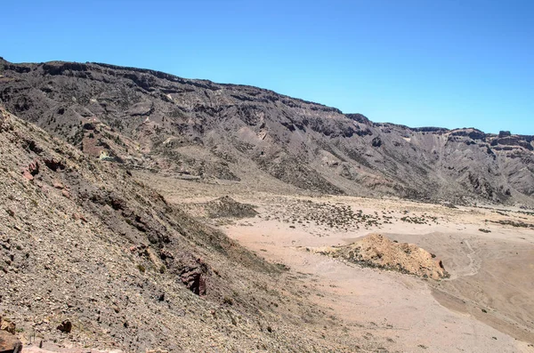 Vista sul campo di lava dal ponte di osservazione Mirador Llano de Ucanca, Parco Nazionale del Teide, Tenerife, Isole Canarie, Spagna — Foto Stock