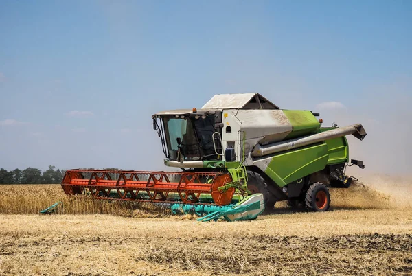 Erntemaschine Auf Dem Feld Ernte — Stockfoto