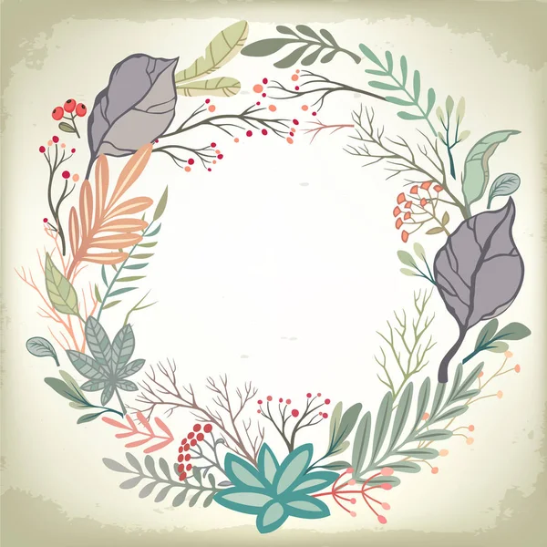 Vintage Romantic Background Floral Frame Embellishments Wedding Vector Design — Stock Vector