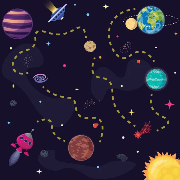 Cartoon sci-fi space background. Royalty Free Stock Vectors