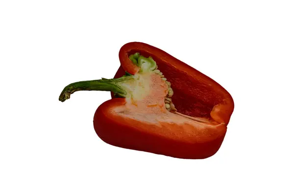 Ekologisk Naturlig Röd Paprika Peppar Isolat Närbild — Stockfoto