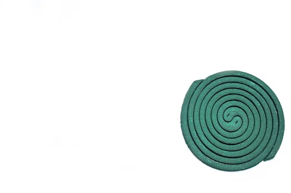 Спіральний Зелений Білому Фоні Ізольовані Крупним Планом — стокове фото