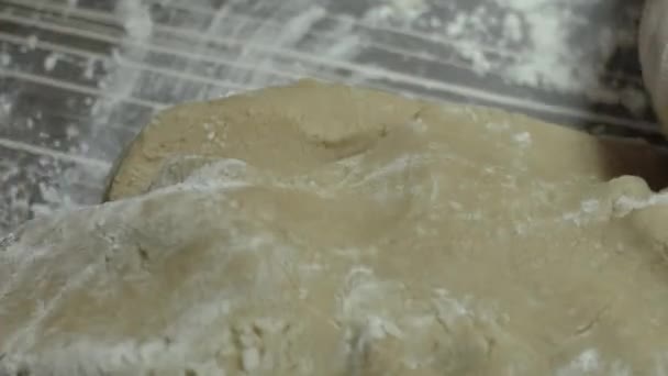 Donna Impastando Pasta Prepara Biscotti Saporiti Natale — Video Stock