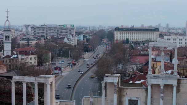 Vervoer Europese Stad Verkeer Concept Uhd 976 Fps Stock Footage — Stockvideo