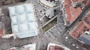 Plovdiv'in şehir merkezi nin hava manzarası - Avrupa Kültür Başkenti 2019 antik Bulgar kenti