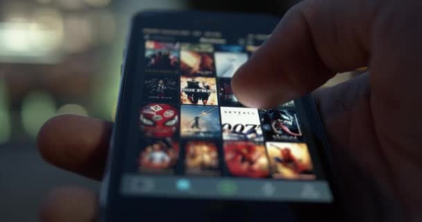 Site Web Base Données Films Navigation Utilisateur Sur Smartphone — Video