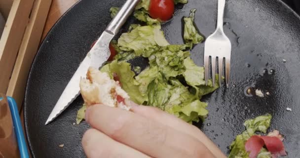 Stravovací Burger Luxusní Restauraci Výhled Vrchol — Stock video