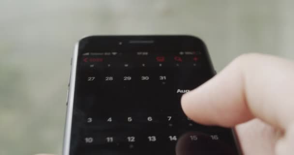 Przypisywanie Wydarzenia Aplikacji Kalendarza Smartfona Wakacje Letnie — Wideo stockowe