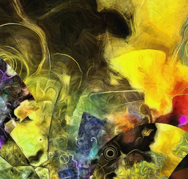 Farbenfrohe Lebendige Abstrakte Ölmalerei — Stockfoto