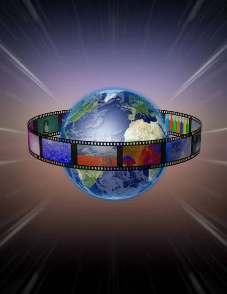 Film Umkreist Planeten Erde Globus — Stockfoto