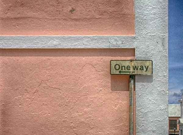 One Way Sigh House Facade — Stock Photo, Image