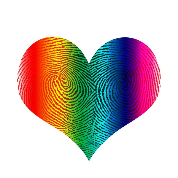 Fingerprint Shape Heart — Stock Photo, Image