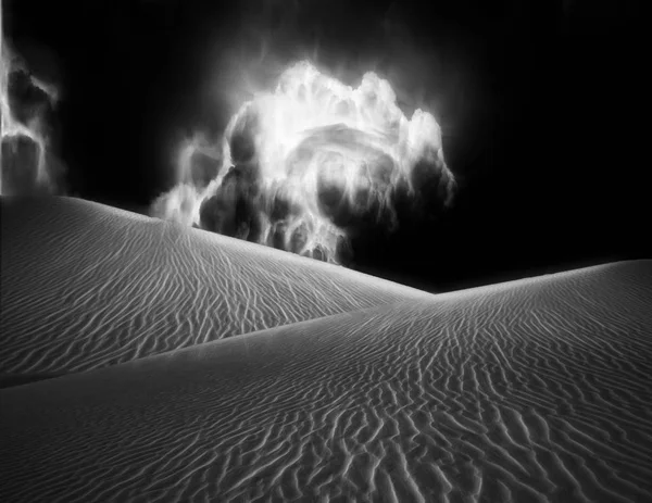 Paisagem Dramática Deserto Nuvens — Fotografia de Stock