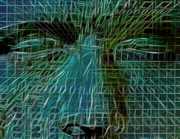 Abstract Man Face Mind Technology — Stock Photo, Image