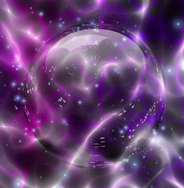 Crystal Ball Purple Swirling Lights — Stock Photo, Image