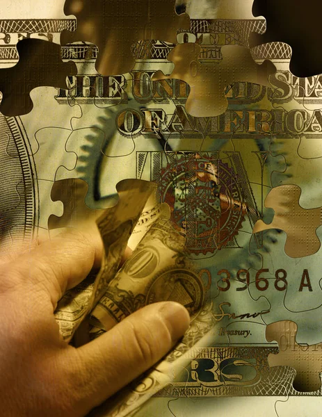 Dólar Fatura Mão Humana — Fotografia de Stock