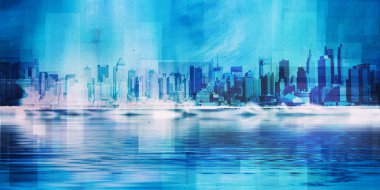 New York skyline. 3D render