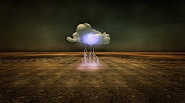 Cloud and lightning. Colorful modern illustration for background clipart