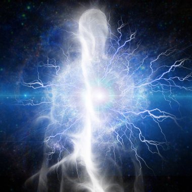 Süpernova, göz şeklini galakside. Lightning'ler.