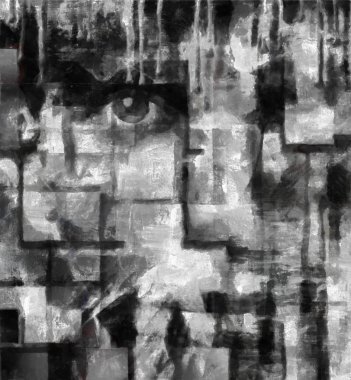 Modern sanat. Boya lekesi. Mondrian stili.