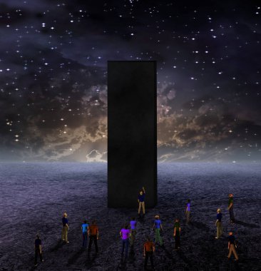 cansız gezegendeki tuhaf monolith