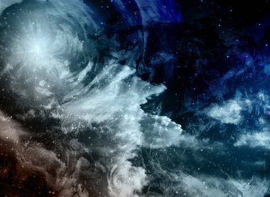 Derin uzay boyama. Renkli modern resimde arka planı için