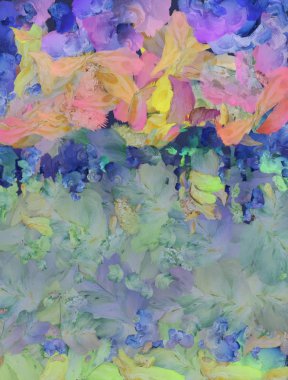 Renkli soyut yağlıboya resim Pastel renklerde. 3D render