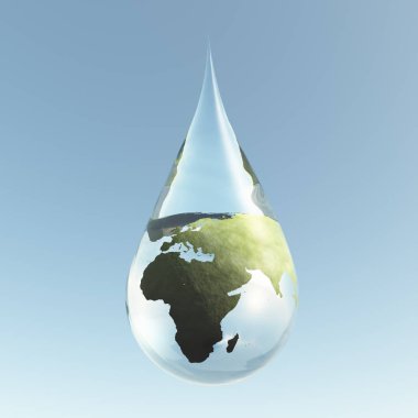Damlacık Afrika Planet Earth çizim ile