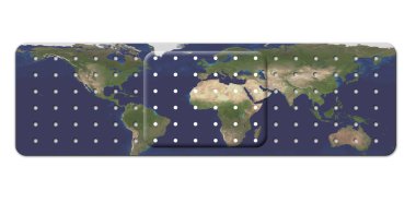 Bandage with Earth Map clipart