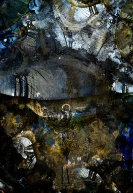 Grunge karanlık Manhattan Bridge soyut dokulu