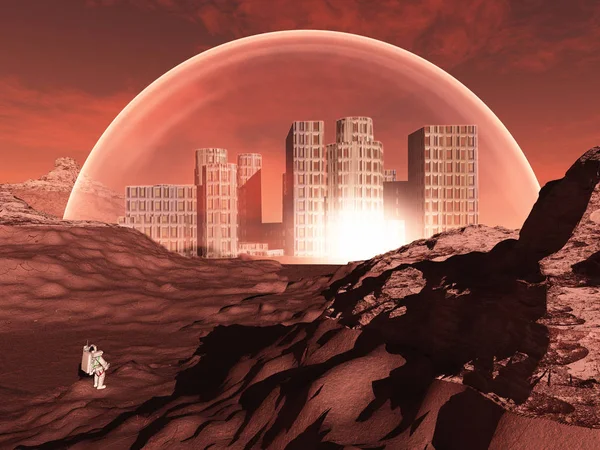 Belki de soğuk gezegen kubbeli şehirde mars