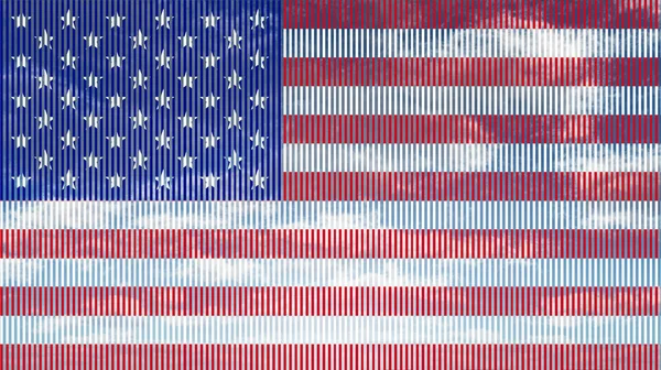 Usa Zászló Felhős Látványterv — Stock Fotó