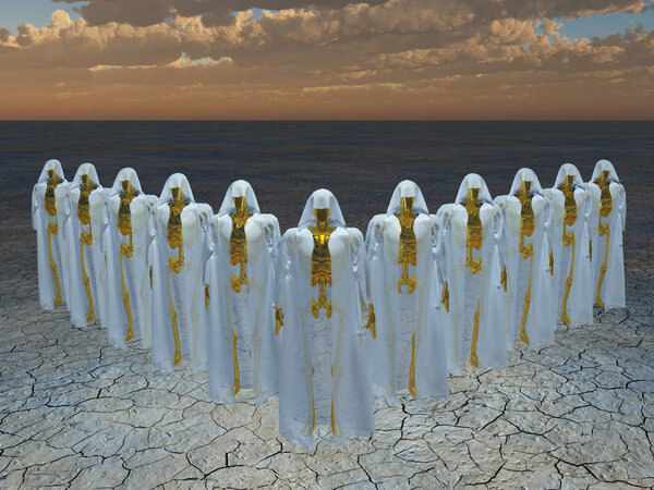 Group of andriods in robes