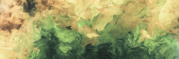 Абстрактная живопись. Зеленый и желтый цвета
