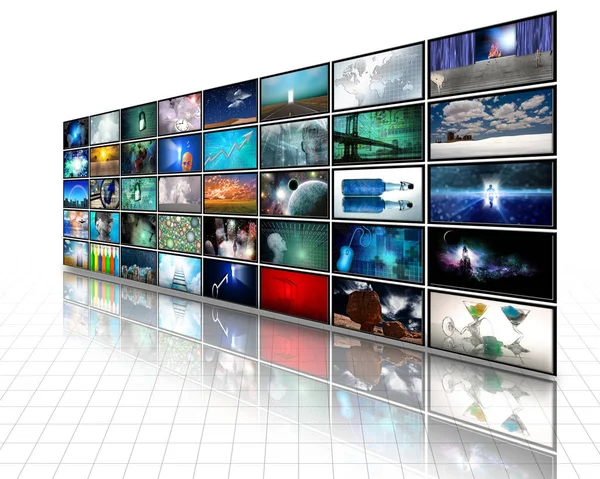 Große Zusammengesetzte Videoscreens — Stockfoto
