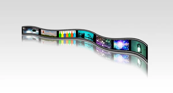 Film Strip Surreal Abstract Footage Rendering — Stock Photo, Image