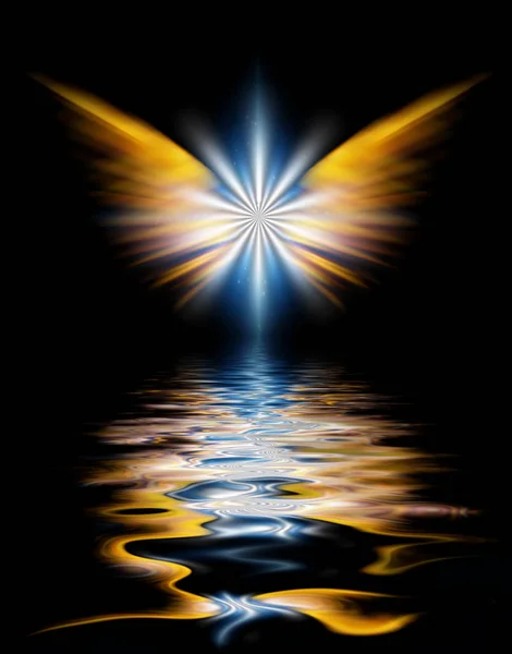 Shining Angel Wings Water Surface — Stock Photo, Image