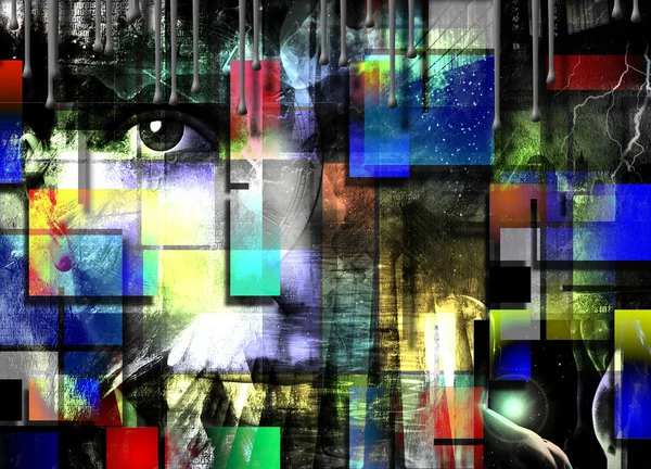 Abstrakti Muotoilu Silmillä Mondrian Kuvio — kuvapankkivalokuva