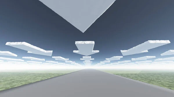 Arrow Clouds Roadway — Stock Photo, Image